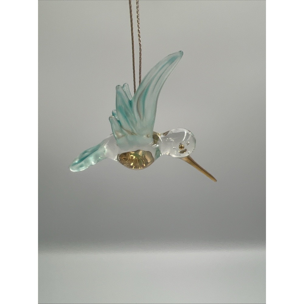 Hummingbird Ornament Glass Green Teal Figurine Crystal‎ Hanging Bird Christmas - Picture 3 of 8